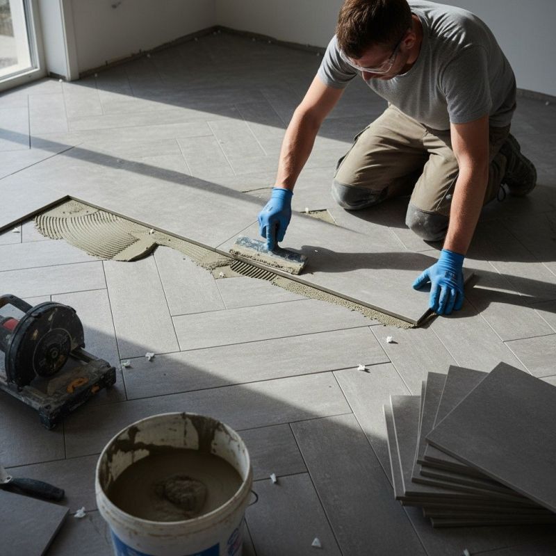 Hearth Tile Installation detail